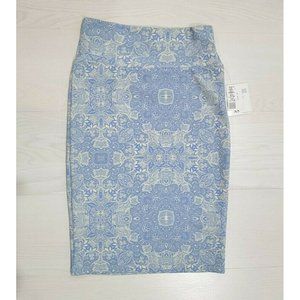 Lularoe Cassie - Size XS - Blue With Designs